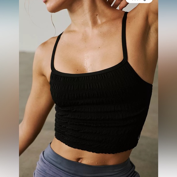 🆕 Free People movement Femme Ruched Tank in black Size : XS/S - Picture 4 of 5